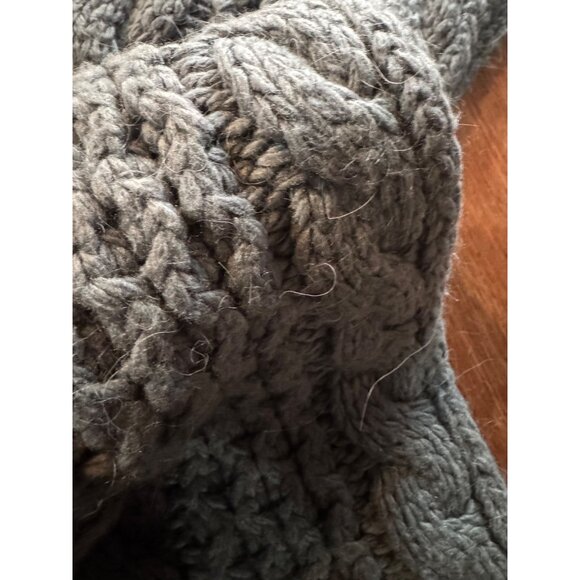 The North Face Cable Knit Scarf Blue Green Acrylic Wool Winter Warm - Picture 5 of 5